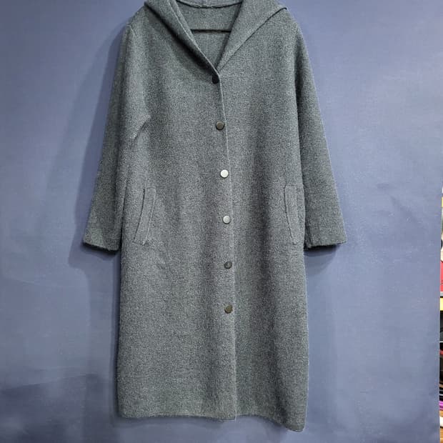 니트 후드 롱 가디건.자겟