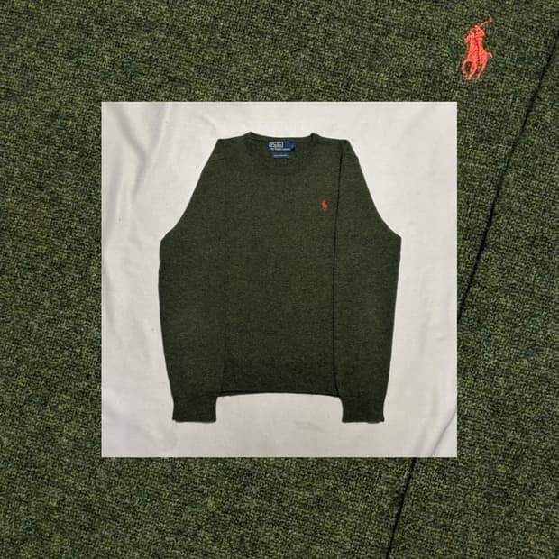 폴로랄프로렌 카키 니트