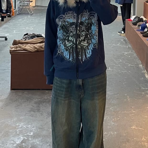 빈티지 레트로 y2k 하라주쿠 후드집업 H1298