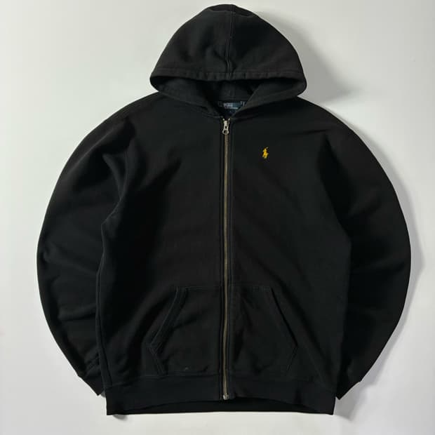 Polo  폴로 랄프로렌 자수 코튼 블랙 후드집업 