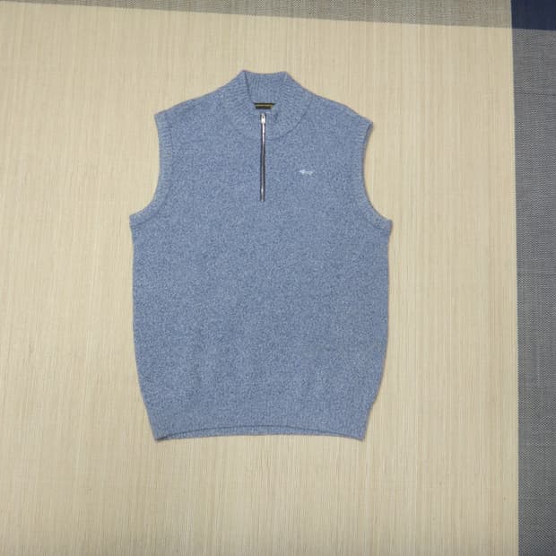 (XL/105) 루이까스텔 울 반집업 터틀넥 니트 조끼