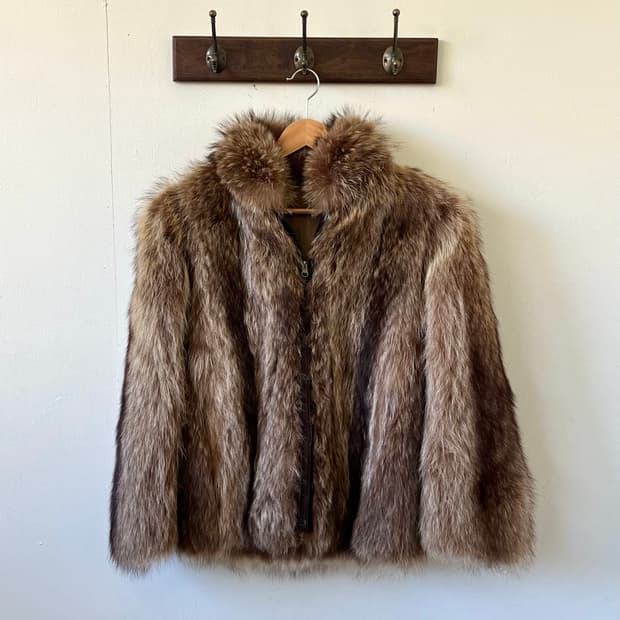 Japan vtg Fox 퍼 자켓