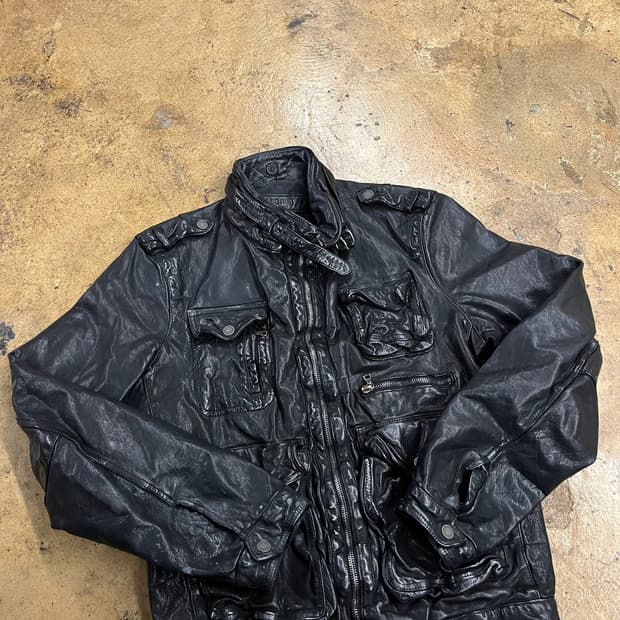 [정품/XS] 닐바렛 멀티지퍼 버팔로 레더 가죽 자켓 b17