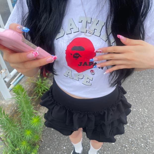 베이프 재팬 컬리지 티셔츠 화이트