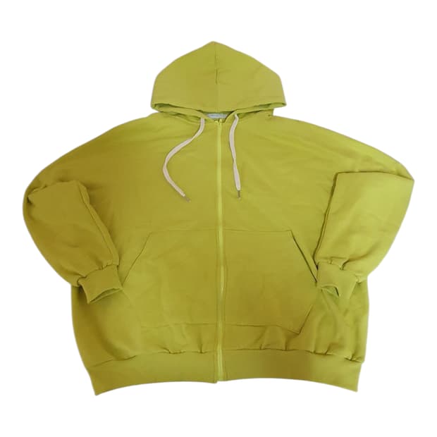 오버핏 그린 후드집업