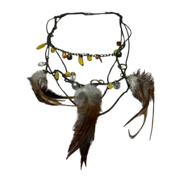vintage feather necklace