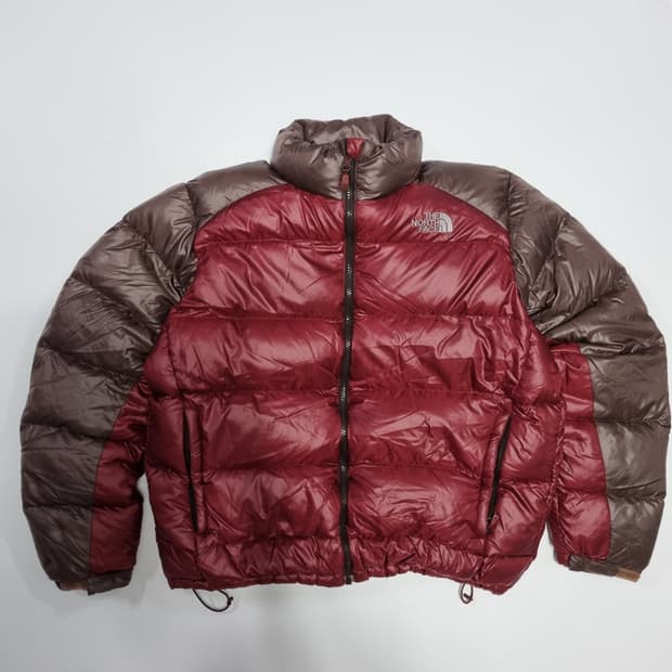 노스페이스 브라운/와인 패딩 