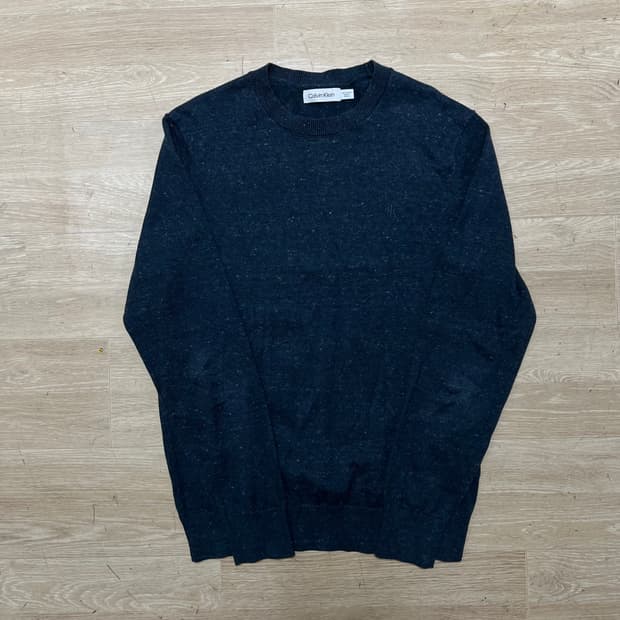 캘빈클라인 여성 CK 자수 로고 라운드넥 니트 [네이비] XS/85