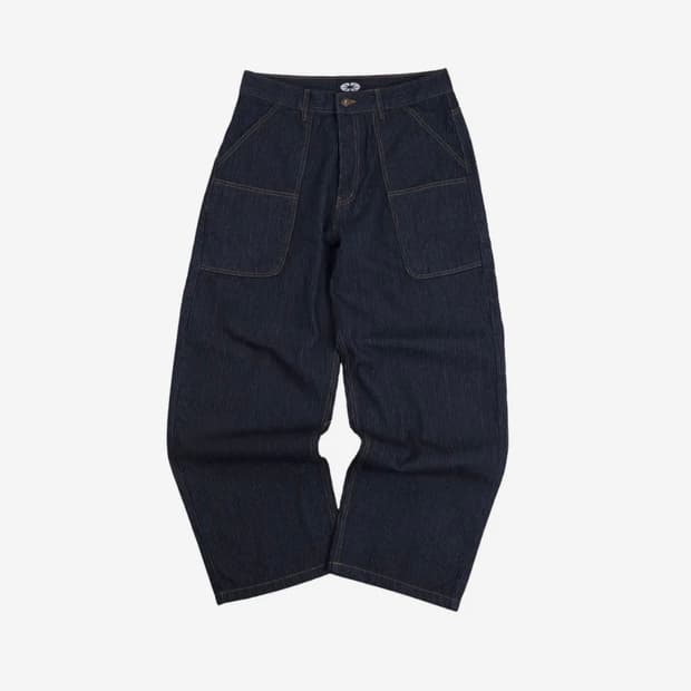 Stripe Raw Denim Pants Indigo