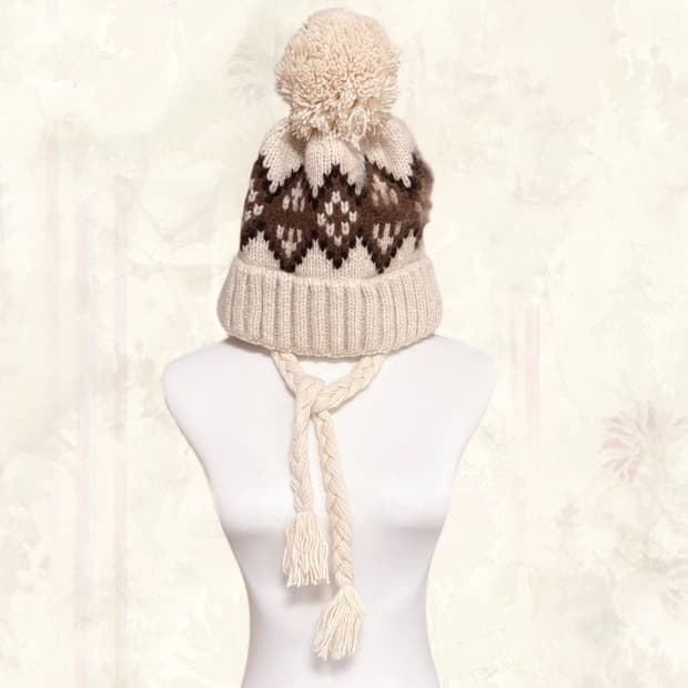 (이체시 에눌) 일본 라떼갸루 코위찬 디테일 초코맛 후드 털 비니