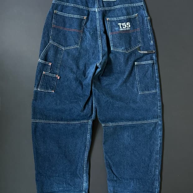Vintage 워크 카페턴 데님 팬츠 