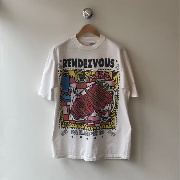 90‘s USA “Ribs” Graphic Promo T-shirt 
