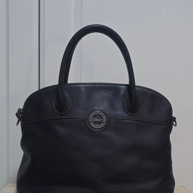 LONGCHAMP 롱샴 소프트 레더 알마 토트백 블랙