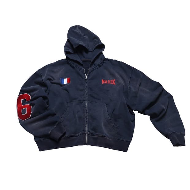 Sunwashed Embroidered Cropped Hoodie 