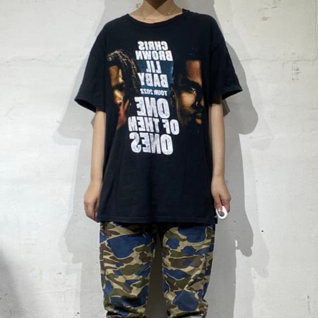 크리스브라운 x 릴베이비 2022 투어 랩 티셔츠 L