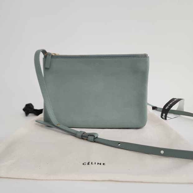 상태최상 셀린느 트리오백 3단 지퍼 램스킨 크로스백