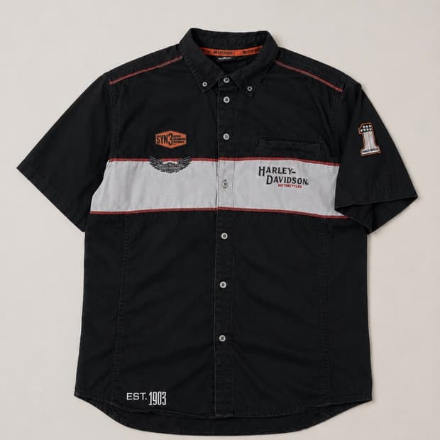 Harley Davidson 레이싱 워크 반팔 셔츠
