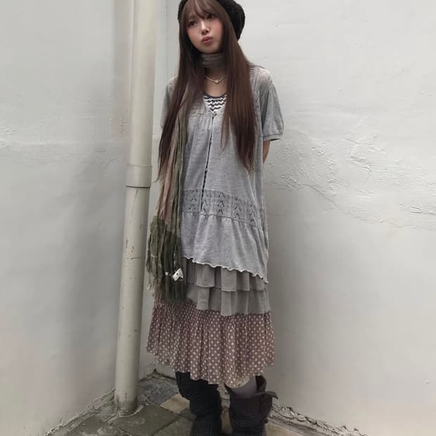 빈티지 모리걸 레이어드 대장 코디 세트