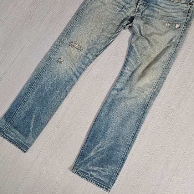 RRL 슬림핏 리지웨이 셀비지 진, Ridgway Wash 33x32