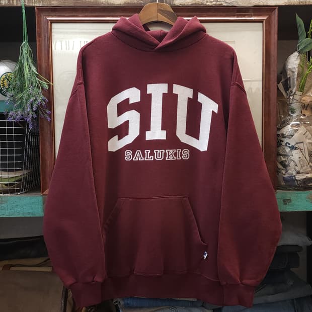 90s 러셀 후드 스웻셔츠 샬루키스 빈티지 레터링 L