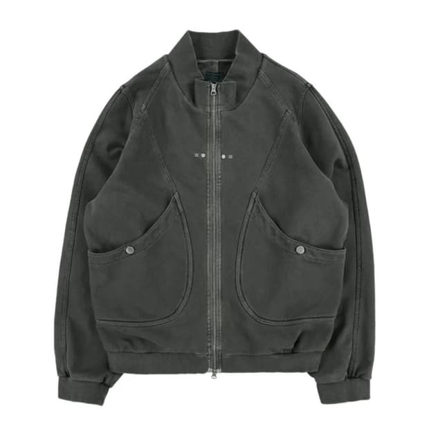 TCM vintage jersey zip-up khaki