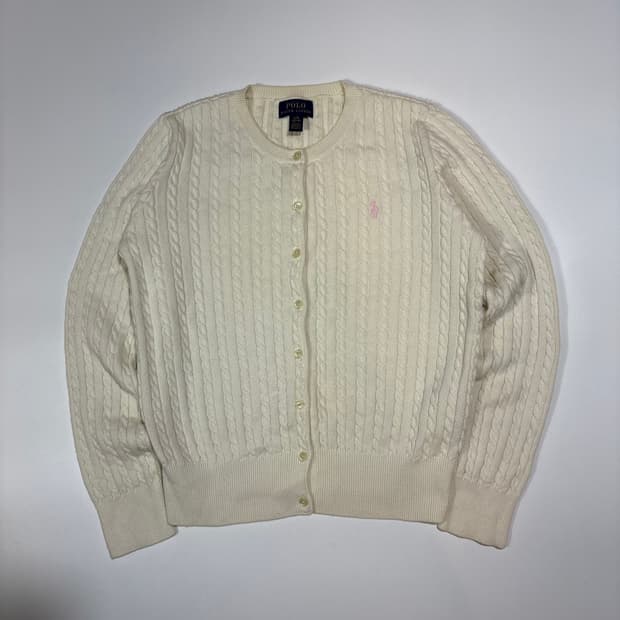 폴로 랄프로렌 아이보리 케이블 가디건