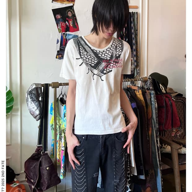 Japanese Vintage Scarf Printed T-Shirt