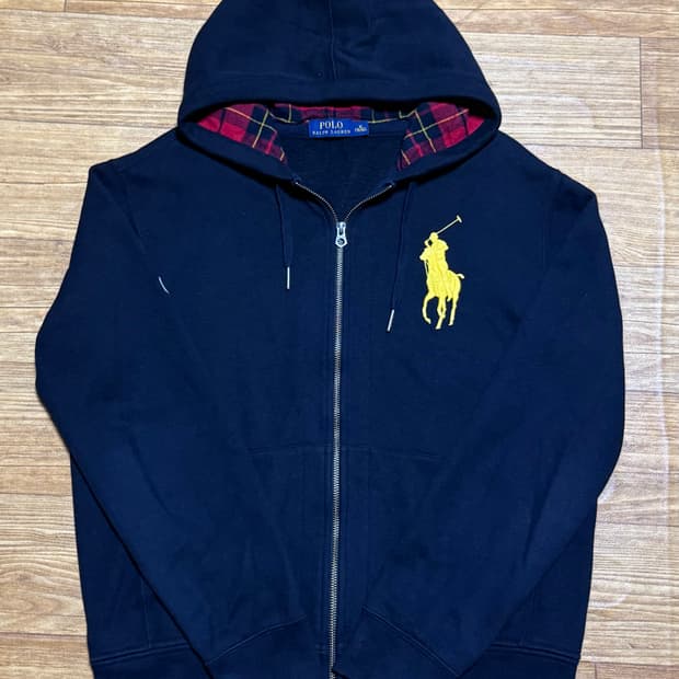 폴로 랄프로렌 빅포니 체크 후드집업