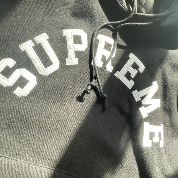 슈프림x 챔피온 후드 스웨트셔츠 블랙 L 