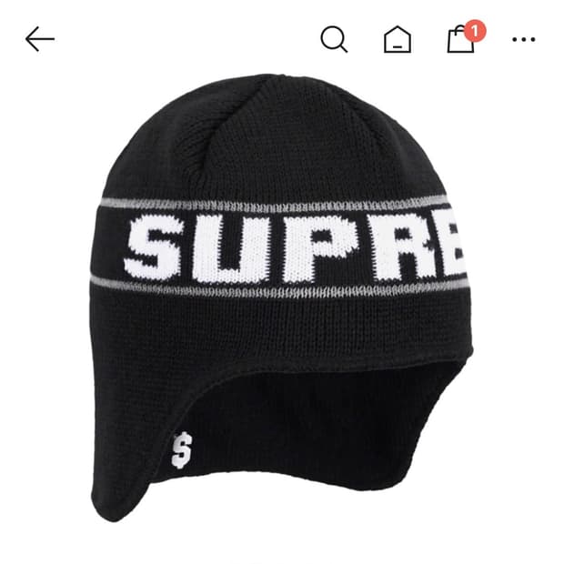 슈프림 이어플랩 비니 블랙