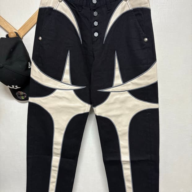 Thug Club Leather Black Denim Pants2