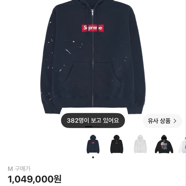 슈프림 마르지엘라 슈마젤 후드집업 네이비 M