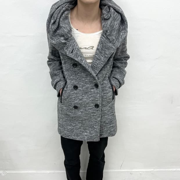 B.B.P noise pattern drape hood shirts