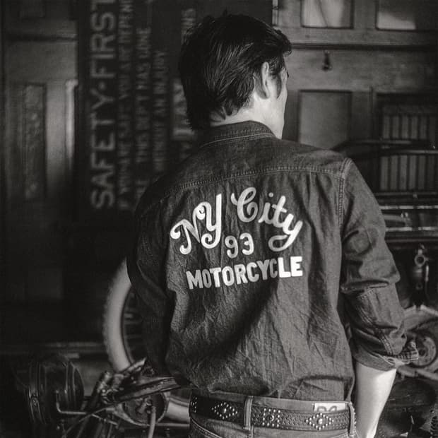 더블알엘 임브로이더 데님 워크셔츠 라지사이즈