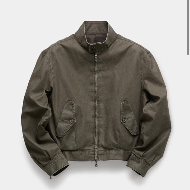 쿠어 크롭 워시드 해링턴 자켓 S