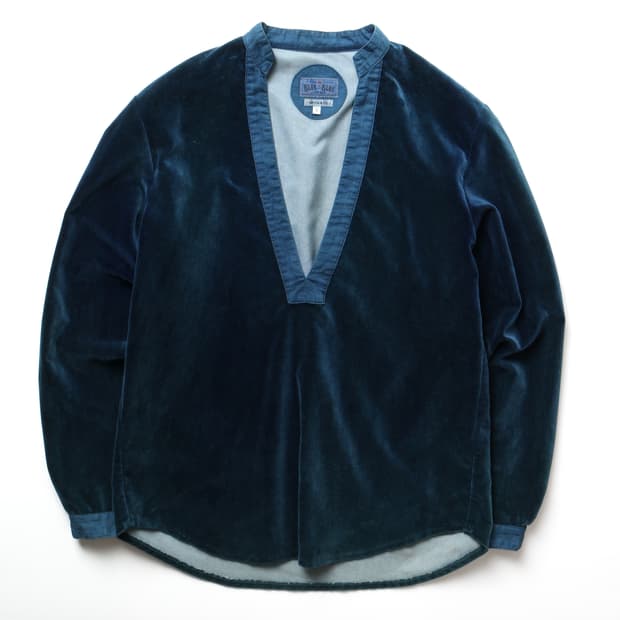 블루블루 V넥 벨루어 탑  