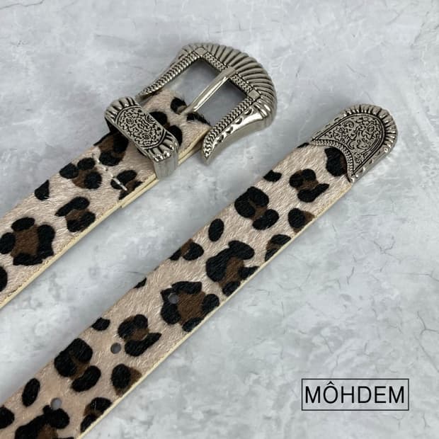 [Unisex] 레오파드 송치털 벨트 호피