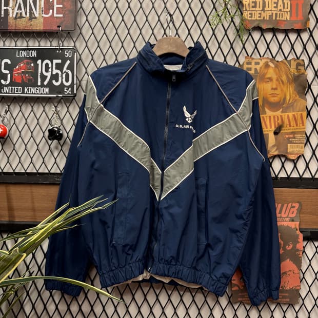 04s USAF 미공군 에어포스 바람막이 리플렉티브 포인트 네이비