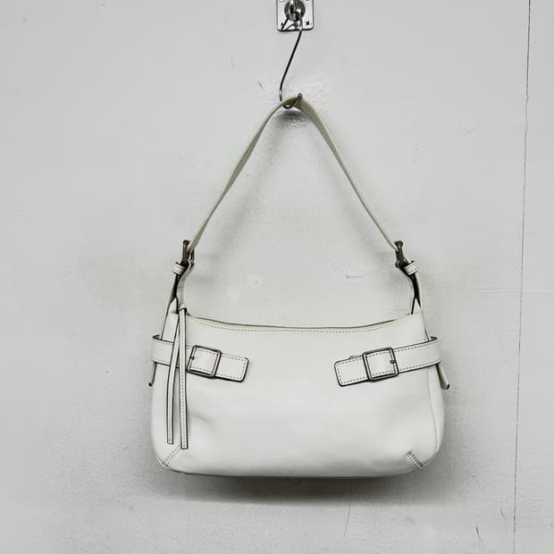 빈티지 레더 화이트 숄더백