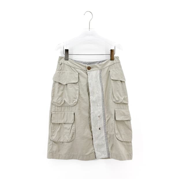  빈티지 거즈 패치워크 카고 스커트