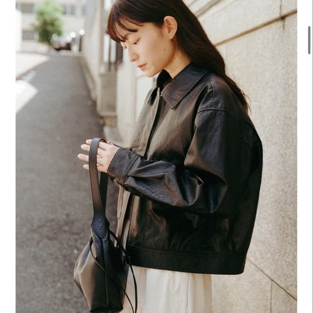 망고매니플리즈 VICTO 레더 자켓 블랙