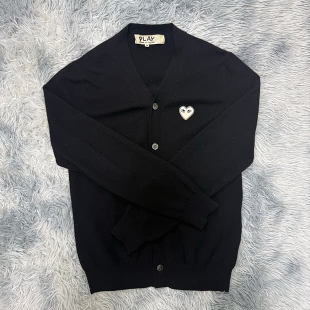 꼼데가르송 가디건 화이트와펜 가디건 M