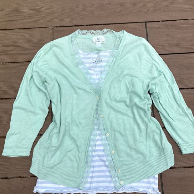 Mori style Mint lace Cardigan