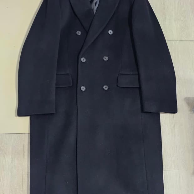 무탠다드 캐시미어 블렌드 대디 숄더 더블 롱 코트 XL