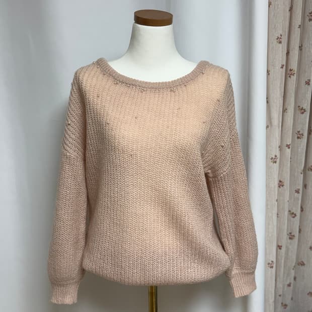 빈티지 러블리 진주 포인트 니트