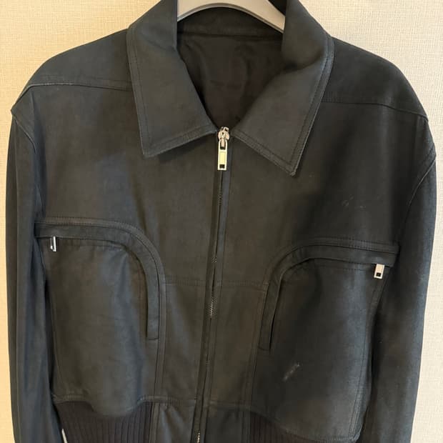 릭오웬스 크롭 레더자켓