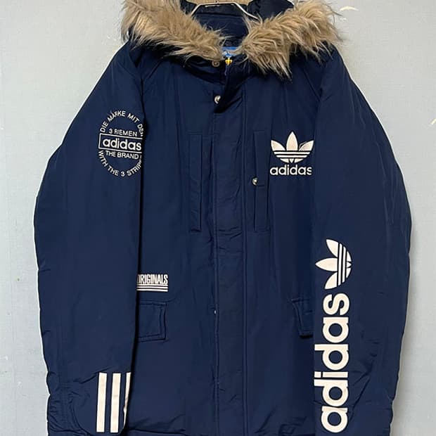 아디다스 남자 로고 덕다운 패딩 캐주얼 XL 105