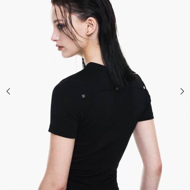 트랜센댄스SYMBOL RIBBED T-SHIRT, BLACK