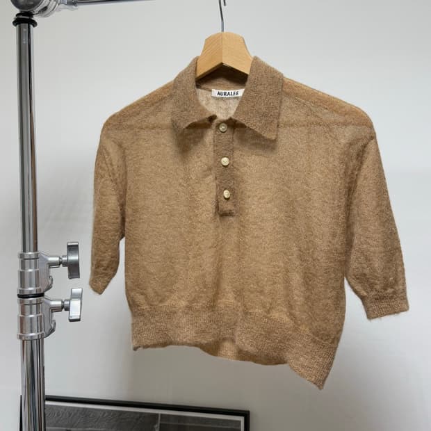 오라리 키드 모헤어 폴로 니트 숏 반팔