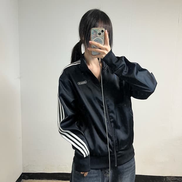 Adidas Satin Firebird Black Track Jacket